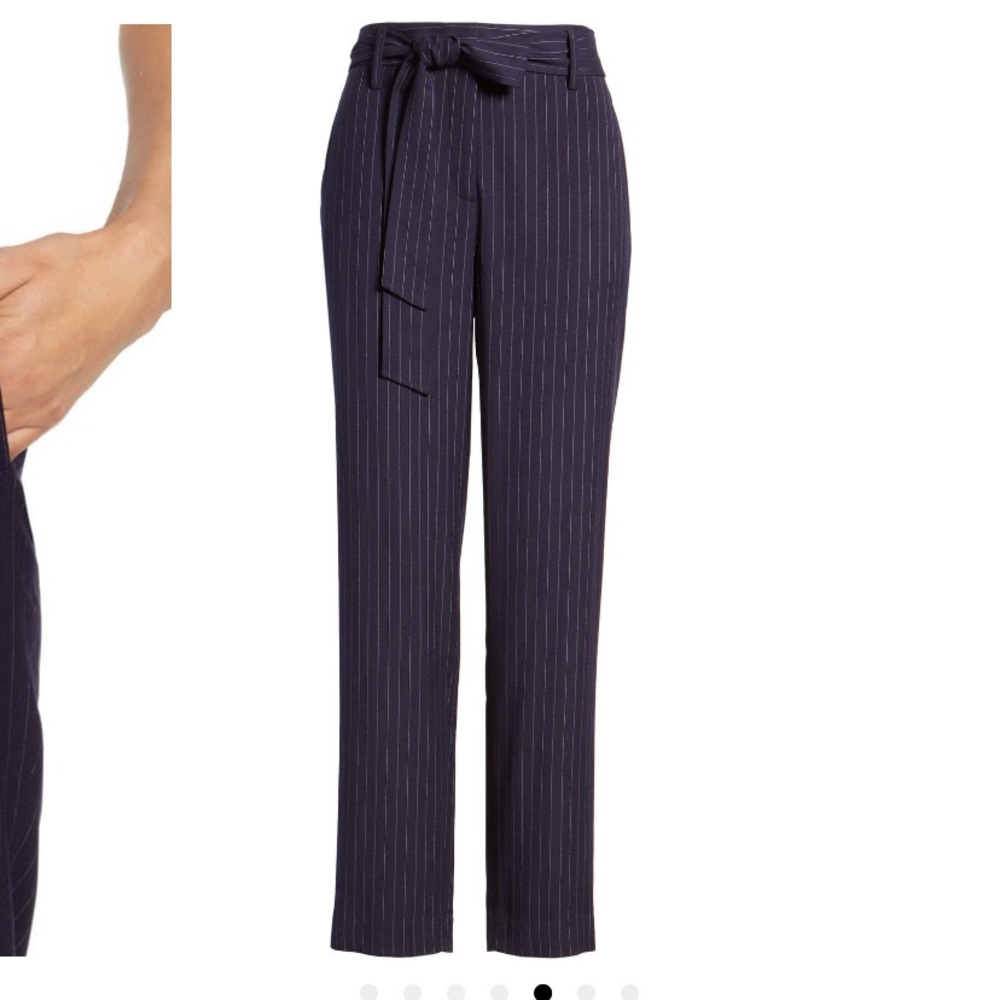 Halogen Brooklyn Pinstripe Tie Waist Pants